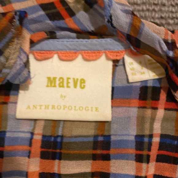 Maeve by Anthropologie sz 2 plaid wraparound top. - Picture 2 of 3